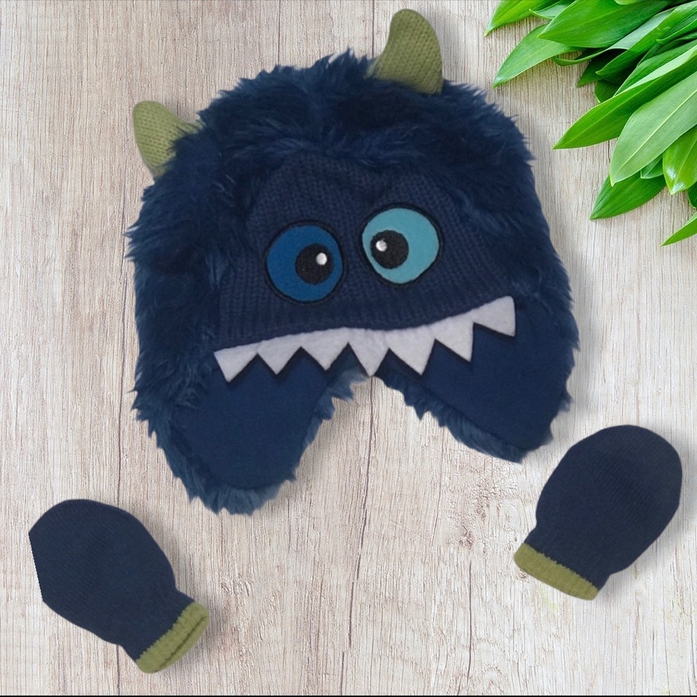 ABG Wild Thing (Monster) Furry Hat & Mittens NWOT